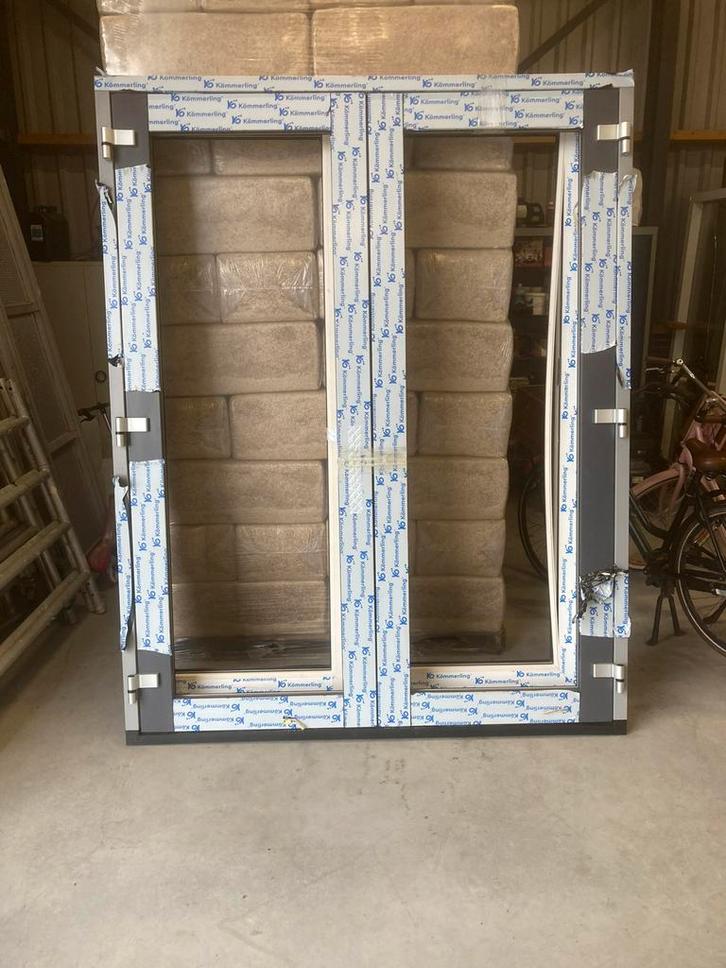 Nieuwe kunststof kozijnen met tuindeuren 192*245, Tuin en Terras, Schuttingen, Zo goed als nieuw, Kunststof, Minder dan 1 meter