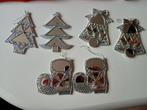 kerst - 6 vintage spiegel kersthangers, Ophalen, Gebruikt