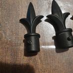 Gordijn roede Eindstukken, Minder dan 50 cm, Gebruikt, Zwart, Ophalen of Verzenden