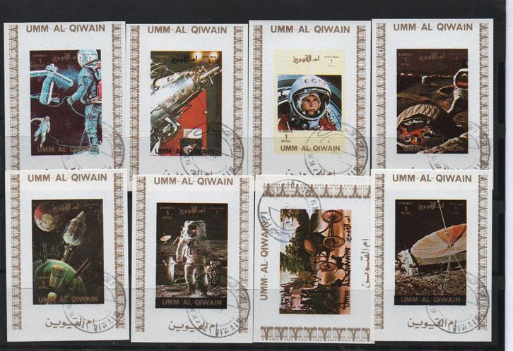Space - Umm Al Qiwain - Gestempeld used 16 blokjes, Postzegels en Munten, Postzegels | Thematische zegels, Gestempeld, Vliegtuigen
