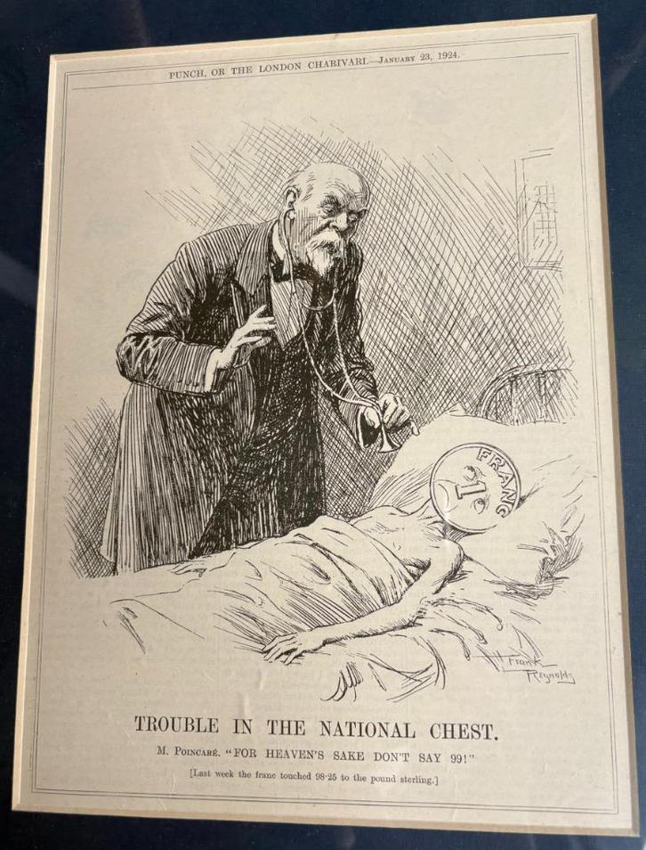 Oude Engelse cartoon, 1924, Antiek en Kunst, Kunst | Etsen en Gravures, Ophalen of Verzenden