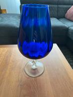 Blauwe glazen vaas, Huis en Inrichting, Woonaccessoires | Vazen, Blauw, Ophalen of Verzenden, Minder dan 50 cm, Glas