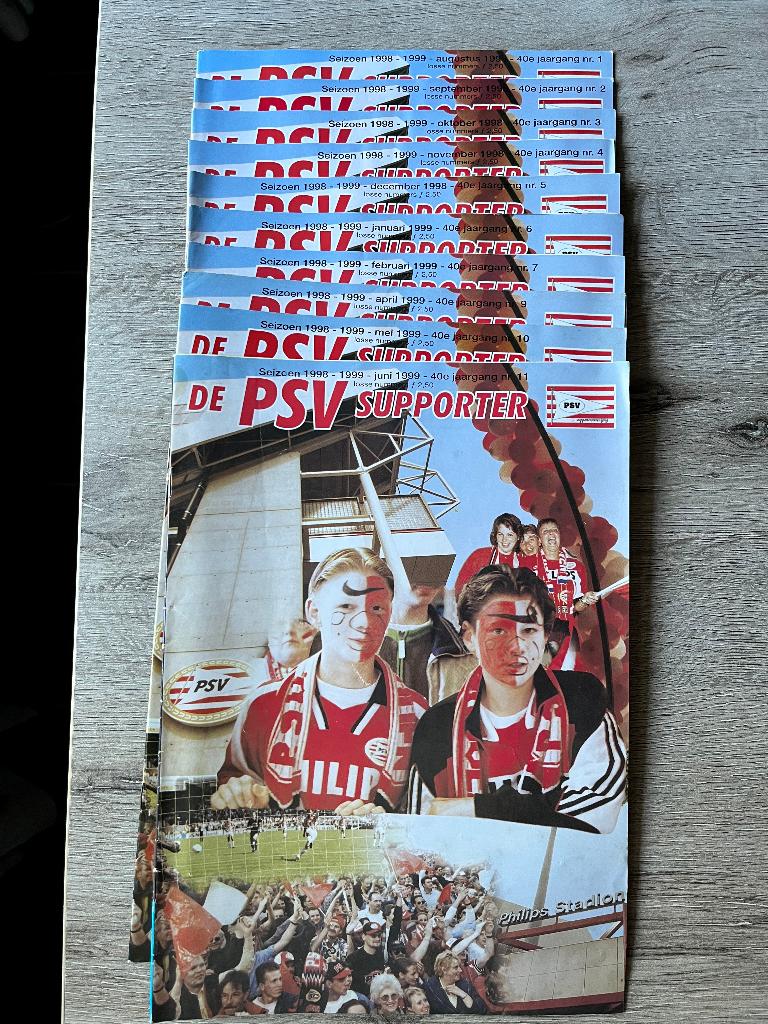 Jaargang 40 PSV Supporter Seizoen 1998 - 1999 10 stuks, Ophalen of Verzenden, Zo goed als nieuw, PSV, Boek of Tijdschrift