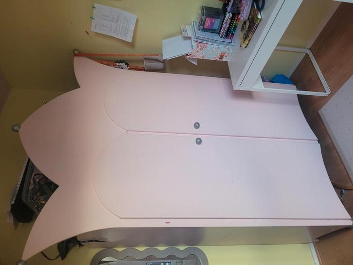 Kledingkast - roze prinsessenkast, Kinderen en Baby's, Kinderkamer | Commodes en Kasten, Gebruikt, 105 cm of meer, 100 cm of meer