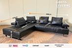 GRATIS LEVERING HEEL NL Zwarte Montel Echt Leren Hoekbank, Huis en Inrichting, Banken | Bankstellen, 250 tot 300 cm, Hoekbank