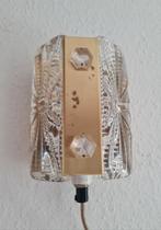 Oude antiek messing Art Deco Vitrika wandlamp ijsglas zweeds, Ophalen of Verzenden, Gebruikt, Glas, Art Deco