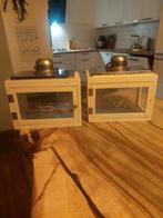 2 mooie windlichten, Ophalen of Verzenden, Zo goed als nieuw, Hout, 25 tot 50 cm