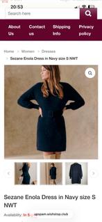 Sezane Enola Jurk - Donkerblauw - Maat S, Blauw, Ophalen of Verzenden, Zo goed als nieuw, Maat 36 (S)