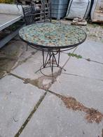 Tuintafel met 4 stoelen, Tuin en Terras, Ophalen of Verzenden, Gebruikt, Rond, Metaal