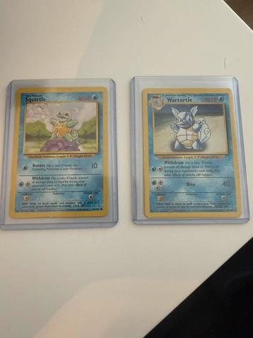 Vintage Pokemon Squirtle en Wartortle Base beschikbaar voor biedingen