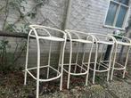 4 barkrukken/barstoelen, Ophalen, Gebruikt, 60 tot 90 cm, Metaal