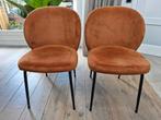 Velvet koperkleurige eetkamerstoelen van Woonexpress, Huis en Inrichting, Ophalen of Verzenden, Zo goed als nieuw, Overige kleuren