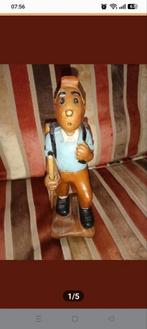 Vintage houten Kuifje met rugzak, Ophalen of Verzenden, Kuifje, Zo goed als nieuw, Beeldje of Figuurtje