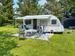 KNAUS SPORT 500 FU 2014 COMPLEET: VOORTENT, CASSETTELUIFEL.., Caravans en Kamperen, Caravans, Overige typen, Rondzit, 7 tot 8 meter