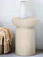 Bijzettafel Beige Grijs, Huis en Inrichting, Tafels | Bijzettafels, Ophalen of Verzenden, Nieuw, Rond, Minder dan 55 cm