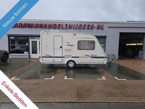 SPRITE 390 Cirrus Langslaper model 2 enkele bedden!, Caravans en Kamperen, Caravans, Bedrijf, tot en met 2, 750 - 1000 kg, Treinzit