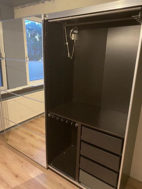 Kleding spiegelkast PAX, Huis en Inrichting, Kasten | Ladekasten, Gebruikt, 200 cm of meer, 150 tot 200 cm, 50 tot 75 cm, Overige houtsoorten