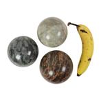 Set van 3 Grote Gepolijste Bollen Marmeren Ballen Natuurstee, Ophalen of Verzenden, Mineraal
