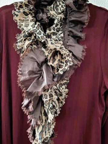 Romano twisted sjaal met leopard print chocoladebruin beige beschikbaar voor biedingen