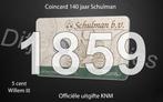 140 jaar Schulman in coincard KNM - 5 cent 1859 zilver, Postzegels en Munten, Munten | Nederland, Ophalen of Verzenden, Koning Willem III