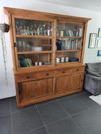 Teakhouten vitrinekast / buffetkast – in goede staat, Huis en Inrichting, Kasten | Buffetkasten, Ophalen, 200 cm of meer, Teakhout