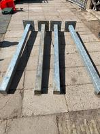 4 Staanders / kokers gegalvaniseerd met grondplaat., Doe-het-zelf en Verbouw, Ophalen, Zo goed als nieuw, IJzer