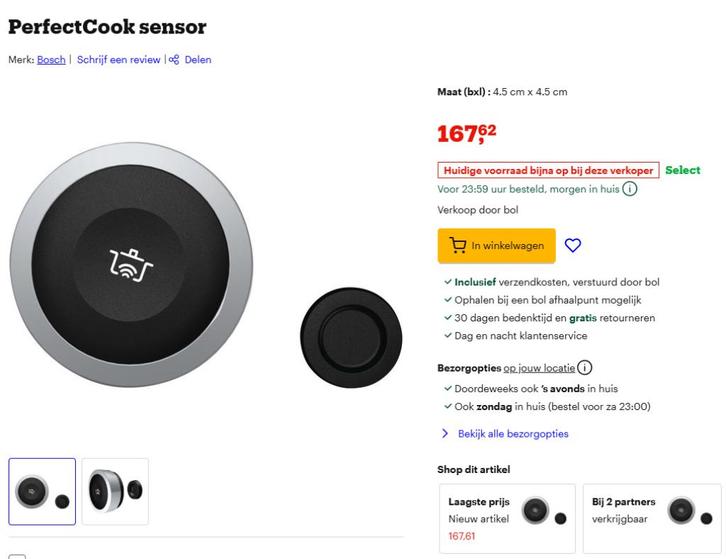 PerfectCook sensor, Witgoed en Apparatuur, Overige Witgoed en Apparatuur, Ophalen of Verzenden