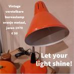 Vintage verstelbare bureaulamp tafellamp jaren '70, Minder dan 50 cm, Vintage, Ophalen of Verzenden, Metaal