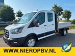 Ford Transit Dubbelcabine Openlaadbak Airco Cruisecontrol Tr, Auto's, Euro 6, 4 cilinders, 7 stoelen, Wit
