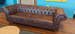 Bruine Chesterfield 3-zitsbank, Ophalen, Kunststof, Chesterfield, 125 cm of meer