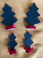 4 houten kerstboompjes, Gebruikt, Ophalen of Verzenden