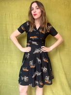 Jurkje Mercan- zwart - print met tijgers - S/36, Zwart, Hgv, Ophalen of Verzenden, Maat 36 (S)