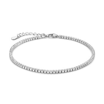 Zilveren New Bling armband met zirkonia's  beschikbaar voor biedingen