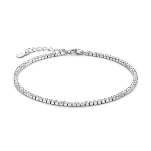 Zilveren New Bling armband met zirkonia's, Sieraden, Tassen en Uiterlijk, Armbanden, Nieuw, Zilver, Zilver, Met edelsteen, Ophalen of Verzenden