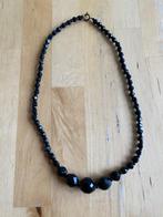 Vintage Ketting glazen zwarte facetgeslepen gitten, Sieraden, Tassen en Uiterlijk, Kettingen, Ophalen of Verzenden, Zo goed als nieuw