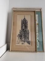 Tekening Utrecht 1961-Jan Dekkers-stadsgezicht-architectuur, Antiek en Kunst, Ophalen of Verzenden