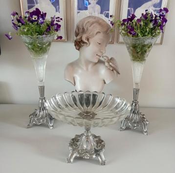 Zeer fraaie antieke tafel set jugendstil beschikbaar voor biedingen