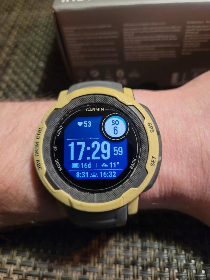 Garmin Instinct 2 Smartwatch - Robuust en Betrouwbaar, Sieraden, Tassen en Uiterlijk, Sporthorloges, Gebruikt, Geel, Afstand, Calorieverbanding