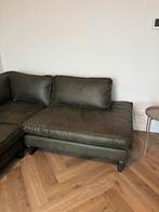 Gloednieuw! Prachtige grote donkergroene leren hoekbank, Ophalen, Nieuw, Leer