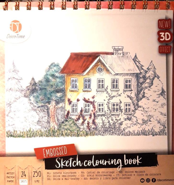 Schets kleurboek met 3d effect Huizen NIEUW, Hobby en Vrije tijd, Tekenen, Nieuw, Ophalen of Verzenden