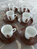 6 porseleinen kop en schotels klokkenservies jaren 70, Ophalen of Verzenden, Huis en Inrichting