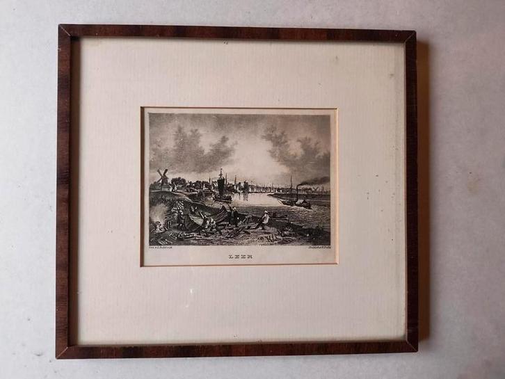 Scheepswerf Leer Duitsland - F. Foltz naar L. Robock 1857, Antiek en Kunst, Kunst | Etsen en Gravures, Ophalen of Verzenden