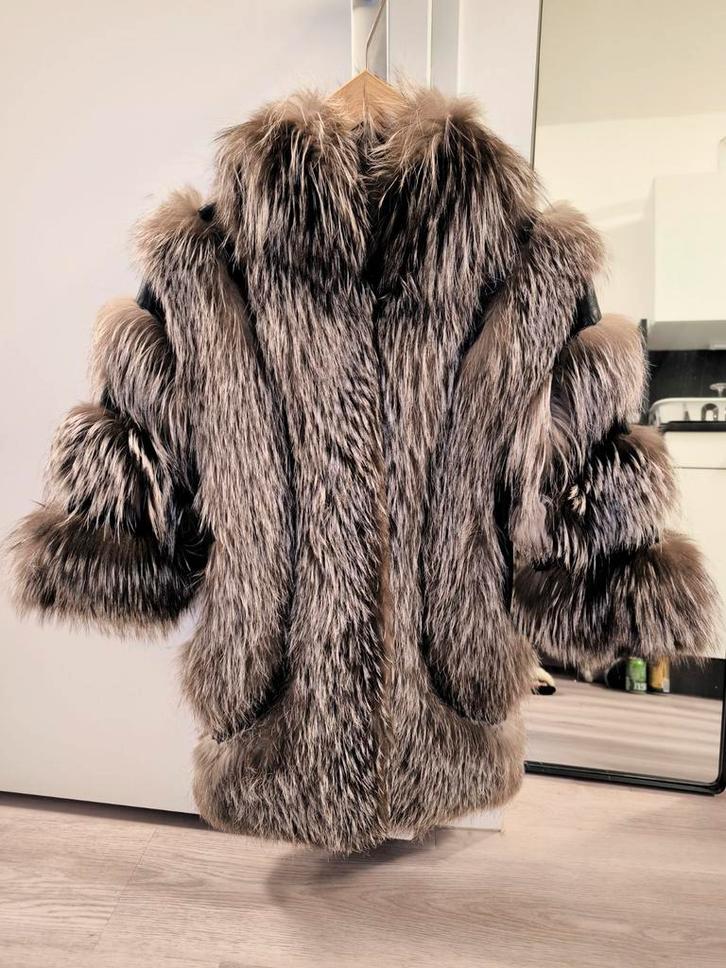 zilvervossen bontjas, Kleding | Dames, Jassen | Winter, Zo goed als nieuw, Maat 34 (XS) of kleiner, Ophalen of Verzenden