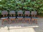 5 Oude Stoelen, Huis en Inrichting, Stoelen, Ophalen, Gebruikt, Zwart, Vintage