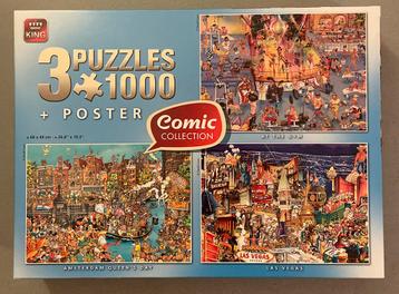 King Puzzles Comic Collection - 3x1000 stukjes beschikbaar voor biedingen