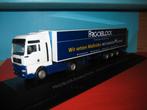 Frigoblock  MAN met oplegger  in PC-vitrine  Herpa, Ophalen of Verzenden, Nieuw, Bus of Vrachtwagen, Herpa