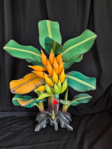 Uit hout gesneden botanische bananenplant vintage beschikbaar voor biedingen