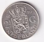 2 1/2 Gulden 1959 met randtikje en patina, Postzegels en Munten, Munten | Nederland, Koningin Juliana, Verzenden, Zilver, Losse munt