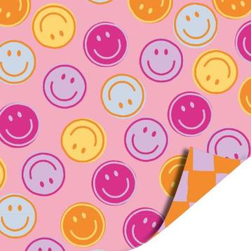 Cadeaupapier smiley - 3m x 30cm beschikbaar voor biedingen