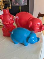 3 vintage spaarpot plastic varkens, Verzamelen, Spaarpotten, Ophalen of Verzenden, Gebruikt, Metaal of Blik, Dier